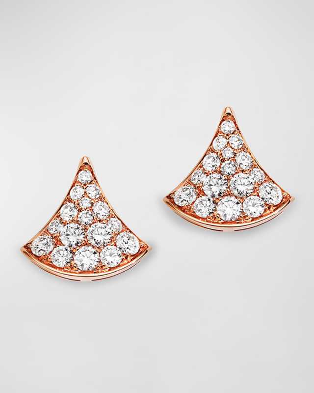 18K Rose Gold Divas' Dream Pave Diamond Stud Earrings